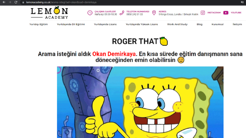 Kişiye özel hoşgeldin sayfası