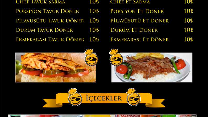 Sıkı Chef Menü Tasarımı