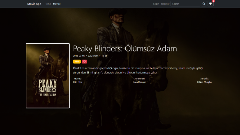 React.js ile Geliştirilmiş Modern Film & Dizi Platformu