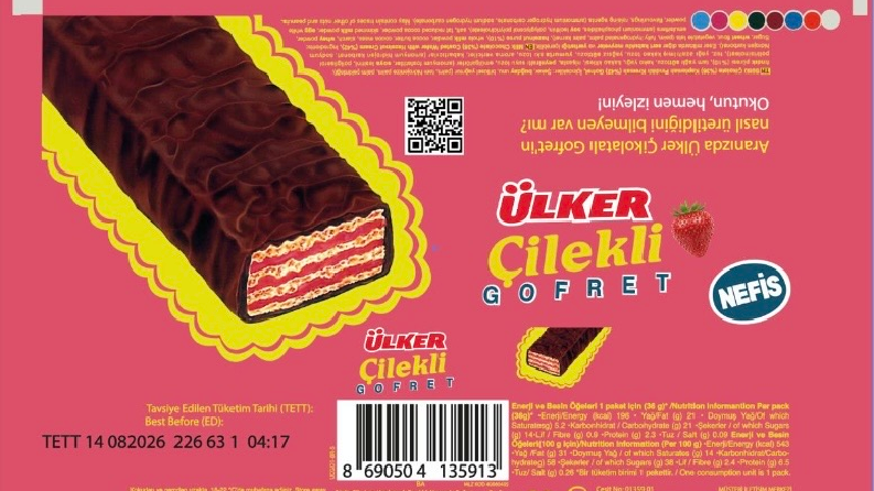 Ülker Çikolatalı Gofret meyveli versiyon