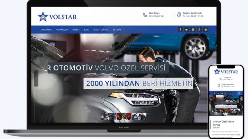 Volstar volvo servisi kurumsal web sitesi