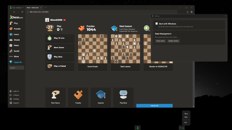 Chess.com için konsept app