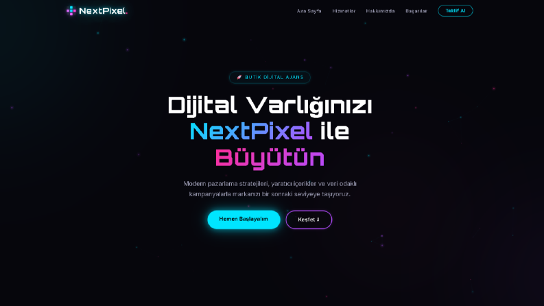 NextPixel Projesi: Neon Temalı Dijital Deneyim