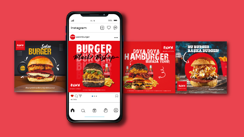 Pawn Burger Social Media Design