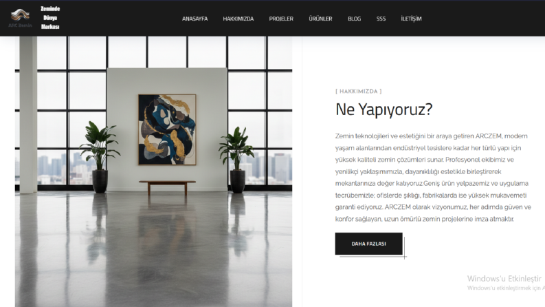 ARC Zemin Web Site Tasarımı