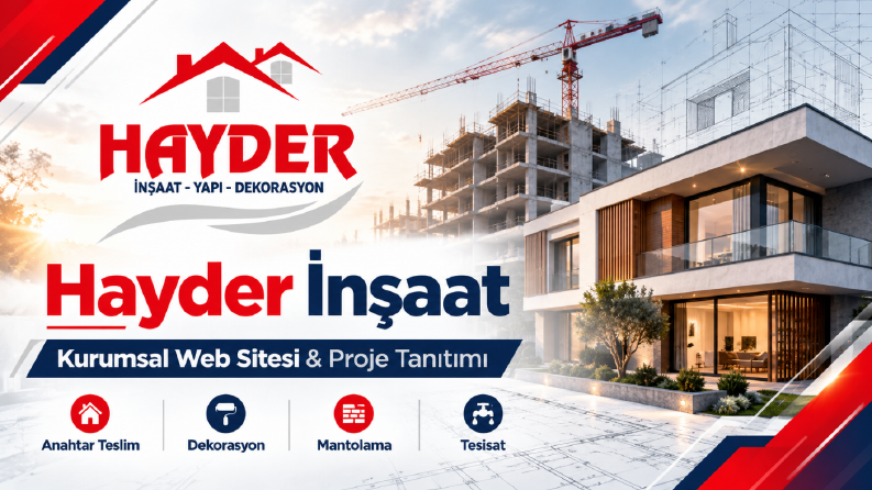 Hayder İnşaat - Kurumsal Web Sitesi ve Proje Tanıtımı
