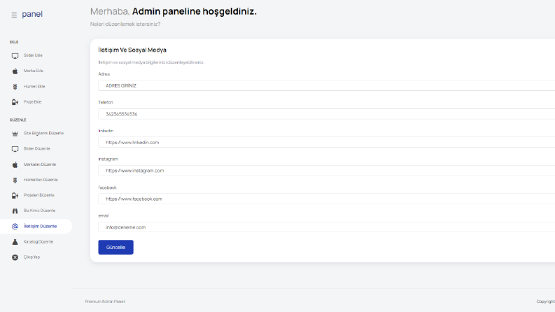 Admin Panel Yazılımı