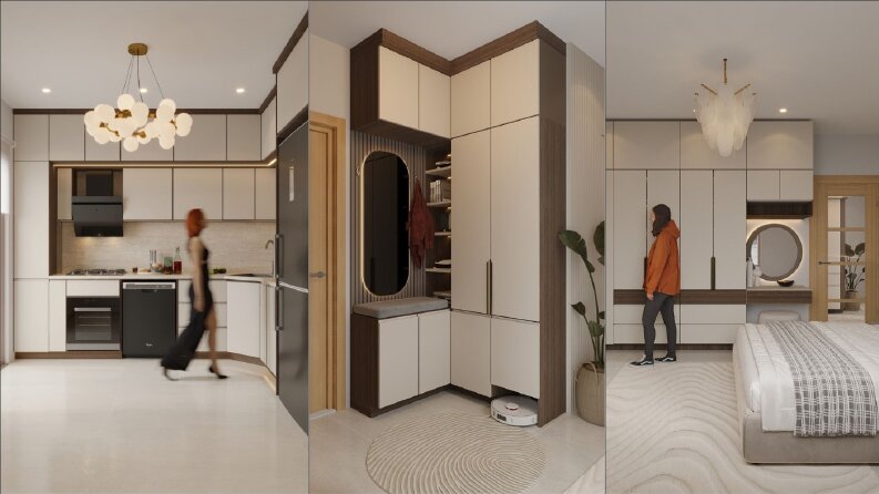 Modern ve Estetik İç Mekanlar (Mutfak & Y.Odası & Vestiyer)