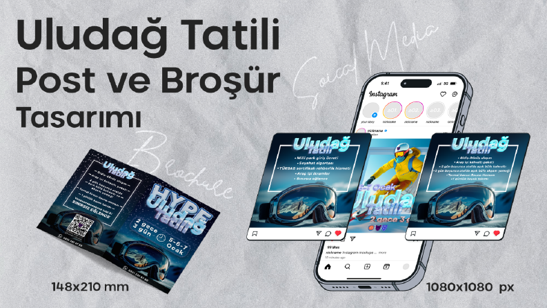 Uludağ Tatili Broşür ve Post Tasarımı