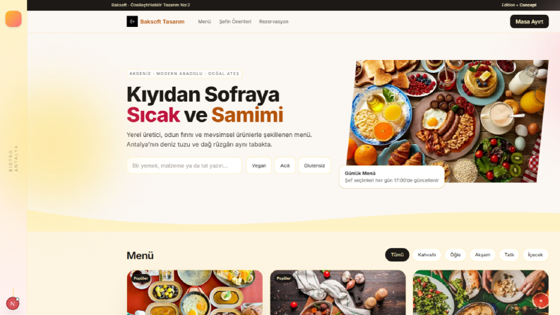 Restoranlar İçin Rezervasyon ve Dinamik Menü Yönetim Sistemi