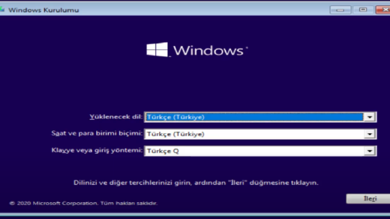 Windows Format İşlemi 