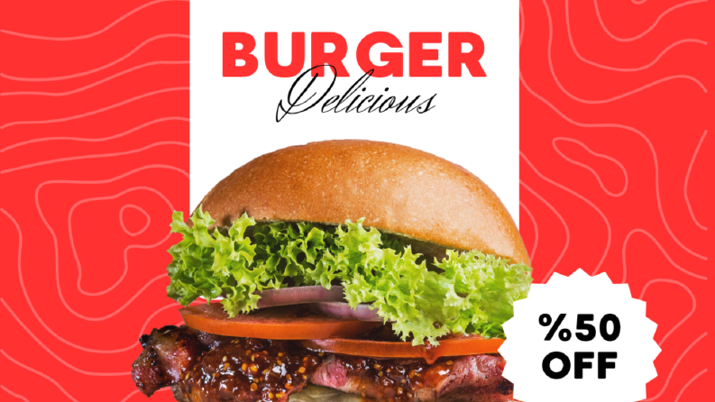 Burger Delicious - Sosyal Medya Post Tasarımı