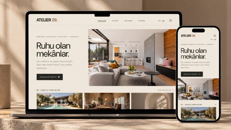ATELIER 09 | Mimarlık Stüdyosu Web Sitesi Tasarımı