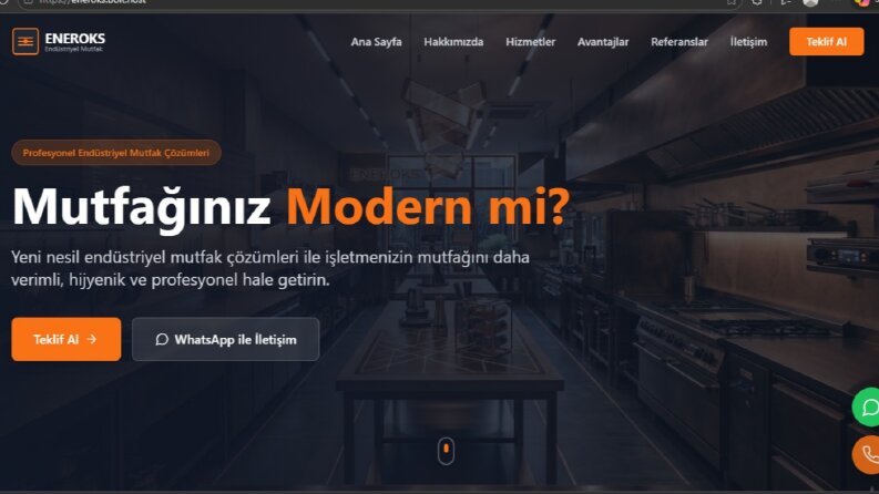 Modern Mutfak İşletmesi Web Sitesi
