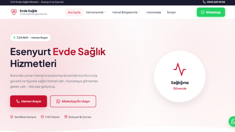 Sağlık Kapında - Evde Sağlık Web Sitesi