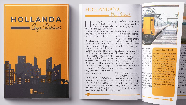Hollanda Gezi Rehberi Kapak - İç Sayfa Tasarımı