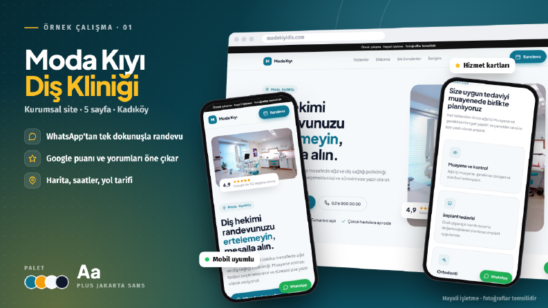 Moda Kıyı Diş Kliniği - Kurumsal Web Sitesi (Örnek Çalışma)