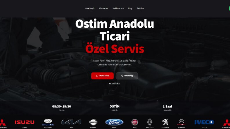 Oto Servis ve Sanayi Firmaları İçin SEO Uyumlu Kurumsal Site