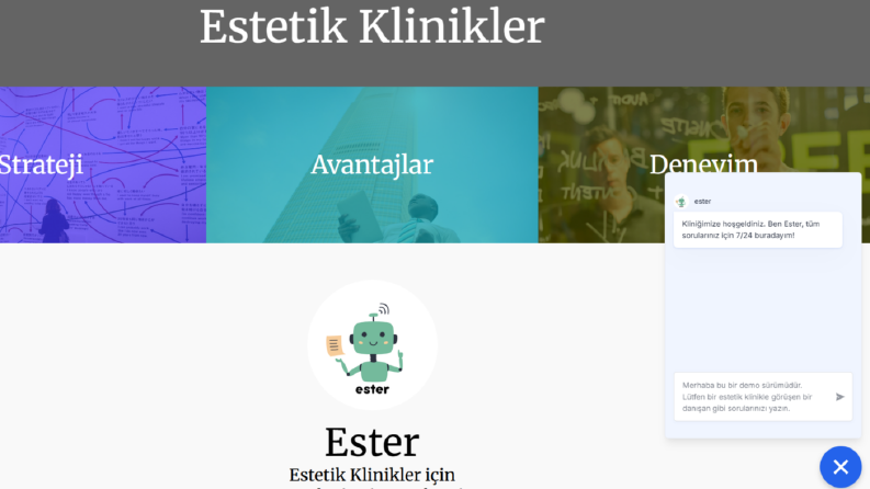 Ester - Estetik Klinikler için Web Sitesi Destek Asistanı