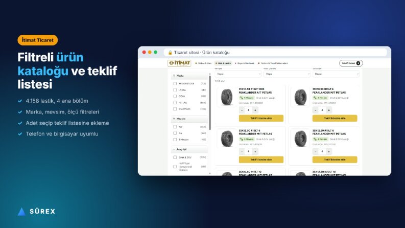 İtimat Ticaret – Ürün Kataloğu ve Teklif Sistemi