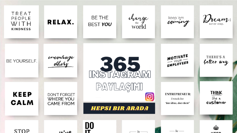 Instagram için 365 adet motivasyonel içerik