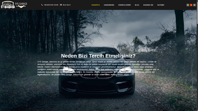 Oto Detailing Wordpress Şirket Tanıtım Sitesi