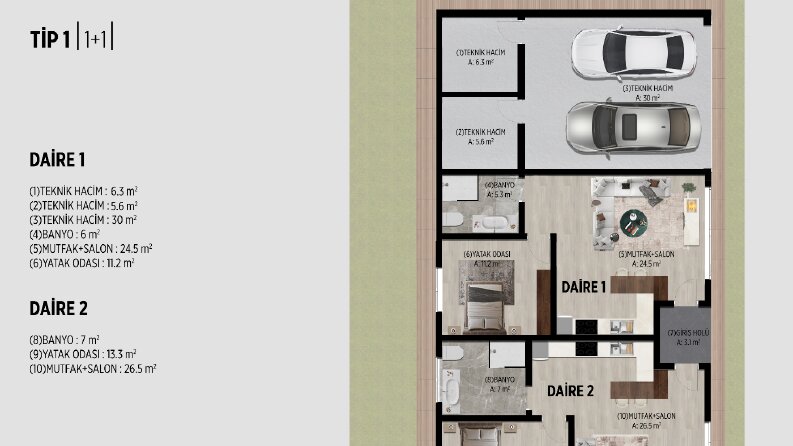 2D Mimari Plan Boyamalar