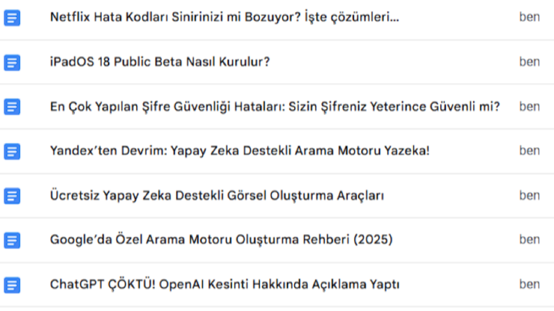 Teknoloji Kategorisi İçerikleri