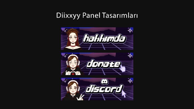 Diixxyy Kick Kanalı için yaptığım panel tasarımları