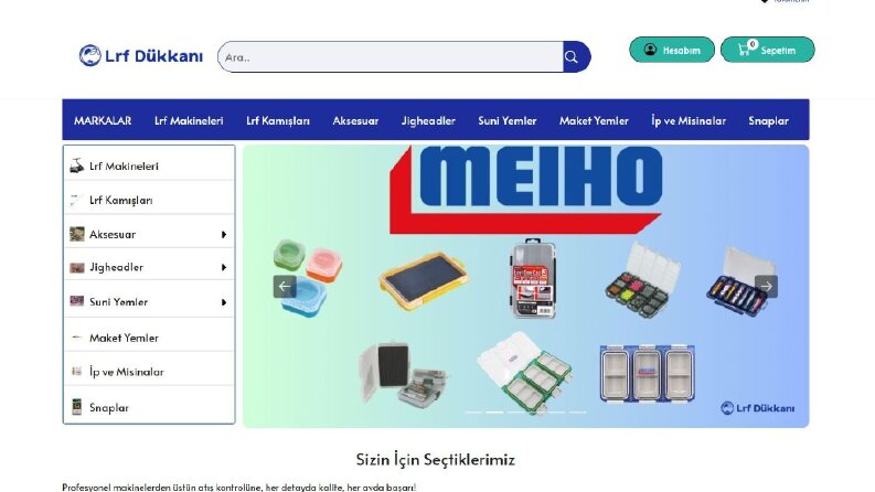 LRF Dükkanı Shoptr Alt Yapısı Genel Sayfa Tasarımı