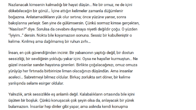 Anlatamadıklarınla Yaşamak