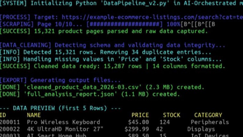 E-Ticaret Veri Çekme Örneği