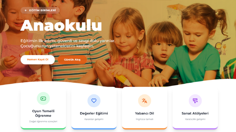 Özel Okul Yönetimli Web Sitesi İşi 