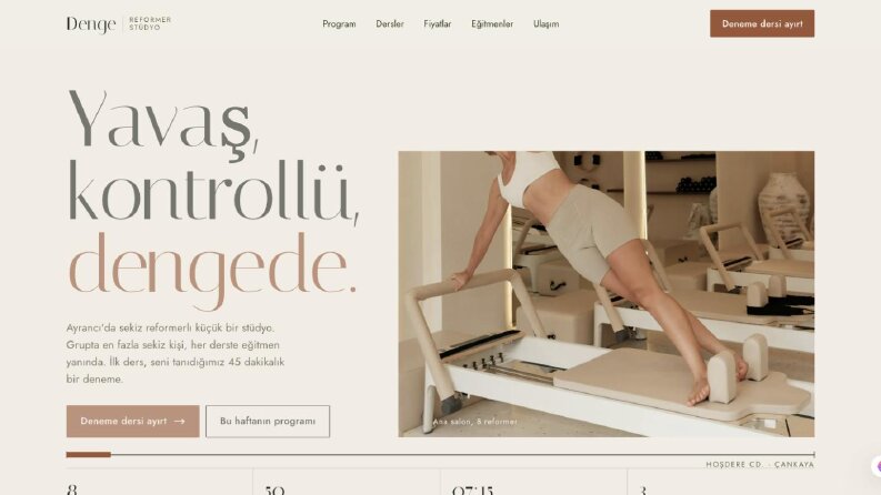 Denge Reformer Stüdyo - Pilates Stüdyosu Sitesi