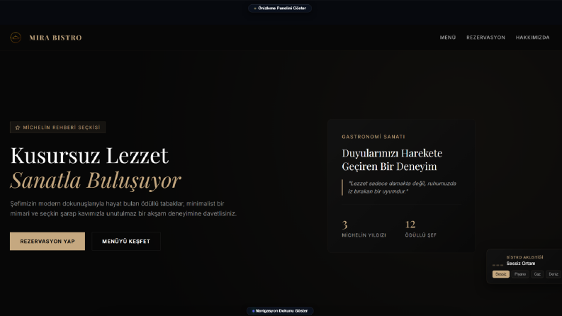 Restoranınıza Özel Web Sitesi – Menü, Rezervasyon, WhatsApp