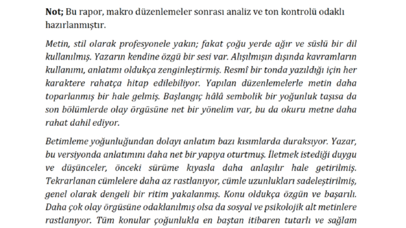 Hikâye Analizi ve Değerlendirmesi
