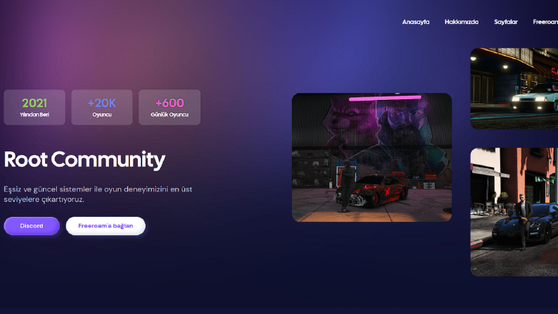 Root Community Web Sitesi Tasarımı https://rootroleplay.com