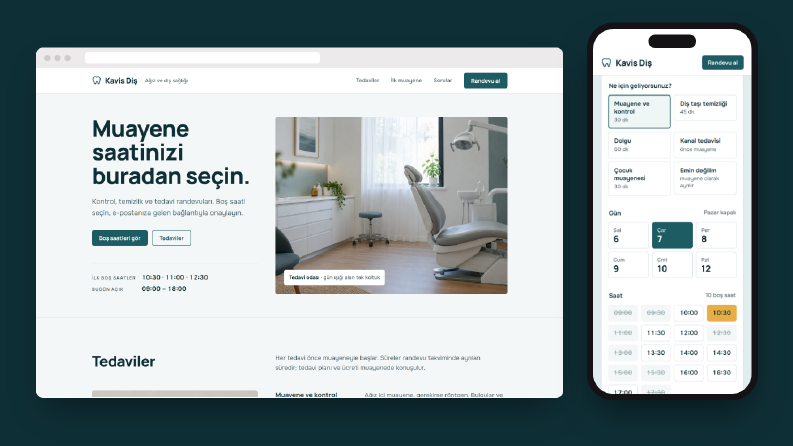 Diş Kliniği İçin Tek Sayfa Web Sitesi