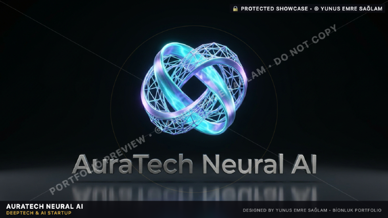 AuraTech AI - 3D Kurumsal Marka Kimliği & Logo