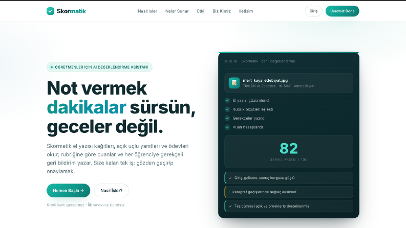 Skormatik - Yapay Zekâ ile Sınav & Ödev Değerlendirme