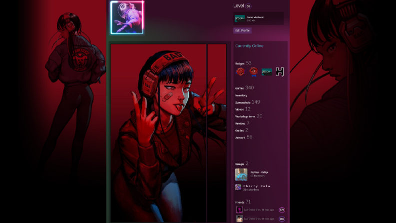 Steam profil sayfası tasarımı