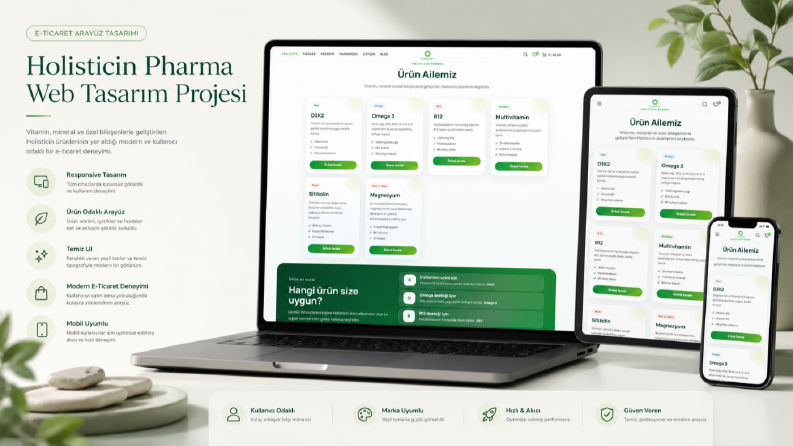 Holisticin Pharma - E-Ticaret Uyumlu Kurumsal Web Sitesi