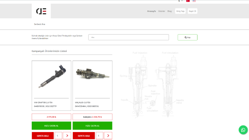 Diesel and Engine E-Ticaret Sitesi