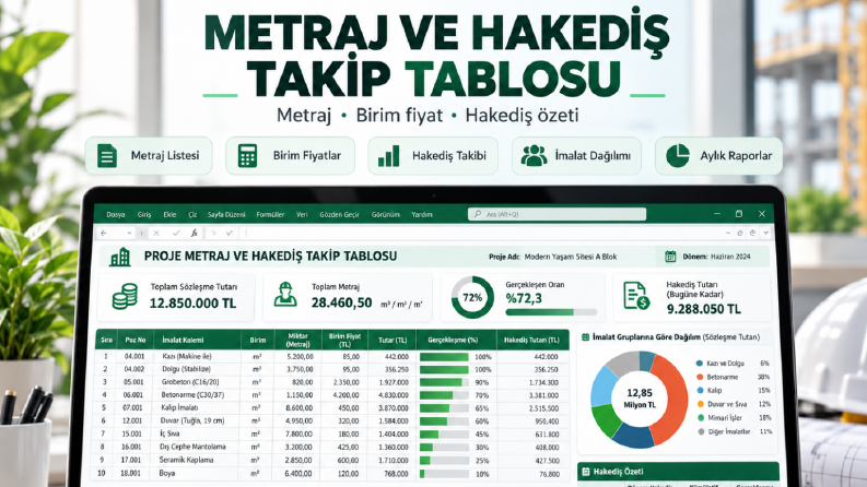 Metraj ve Hakediş Takip Tablosu
