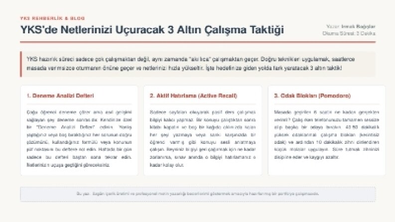 YKS ve ÖSYM Sınavları İçin Örnek Blog / Rehberlik Yazısın