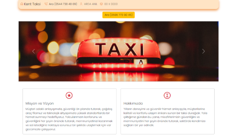 Statik Taksi Web Sayfası