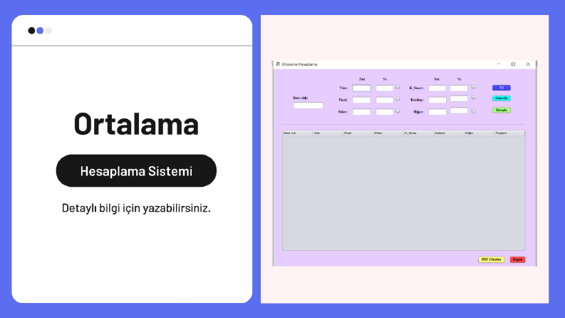 Ortalama Hesaplama Sistemi