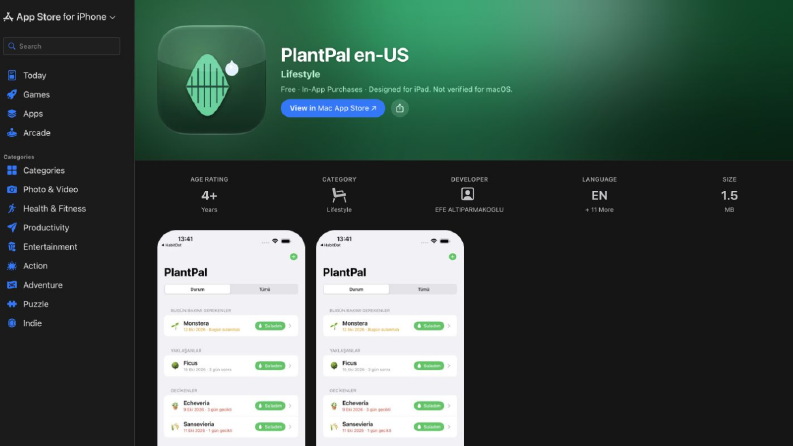 PlantPal | App Store’da Yayındaki Bitki Bakım Uygulamam