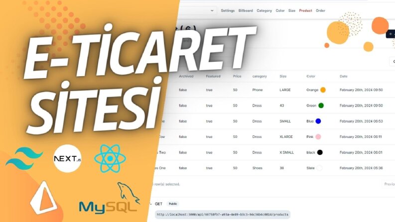 E-Ticaret Sitesi: Full Stack Geliştirme