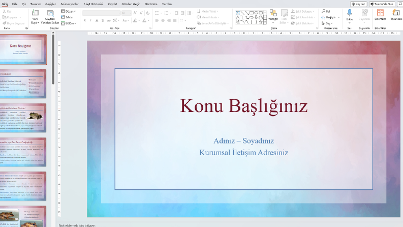Alanınıza Uygun Profesyonel Sunumlar
